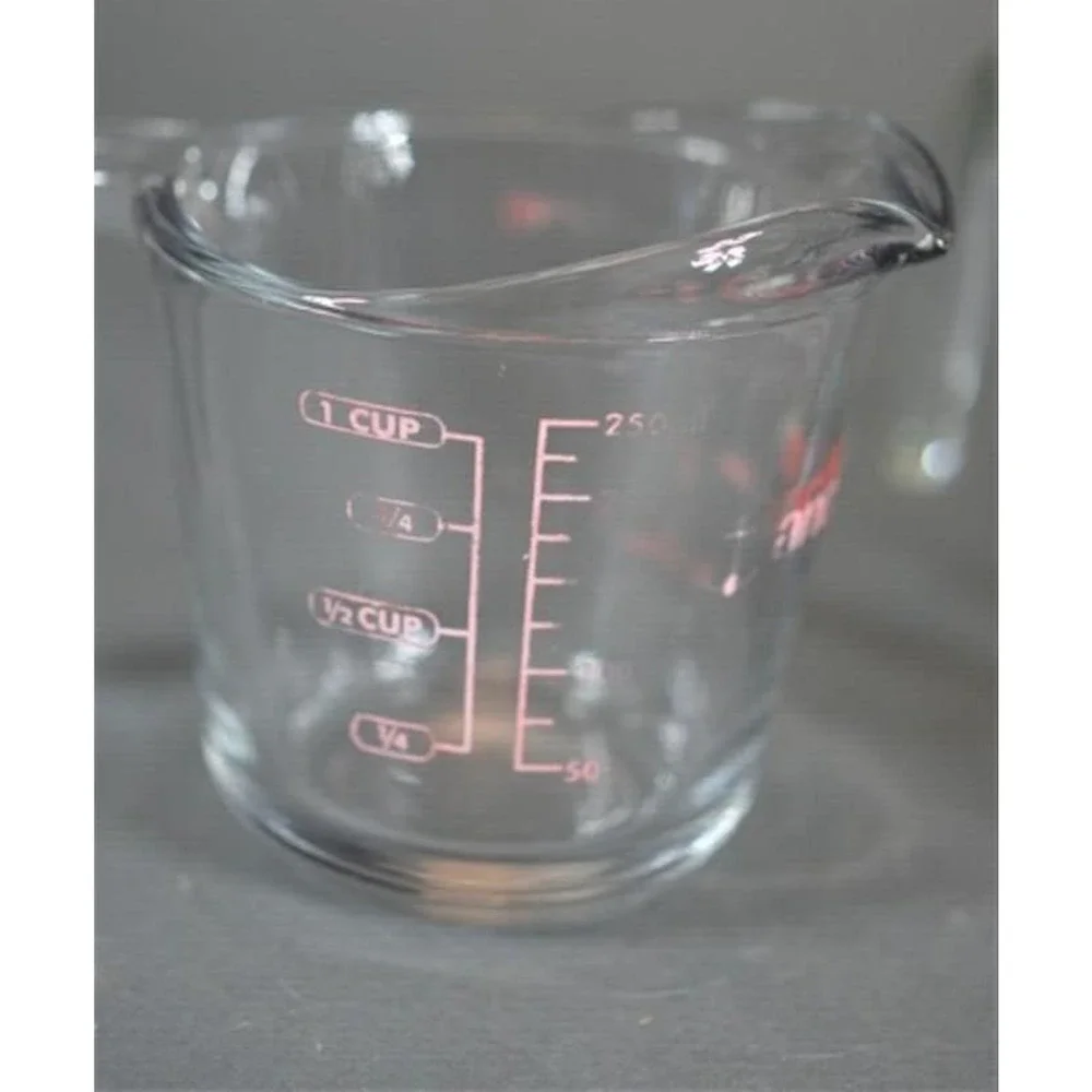 Vtg Anchor Hocking Measuring Clear Glass 1 & 2‎ CUP Sizes